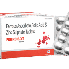 Ferrous Ascorbate 100mg + Folic Acid 1.5mg + Zinc 22.5mg